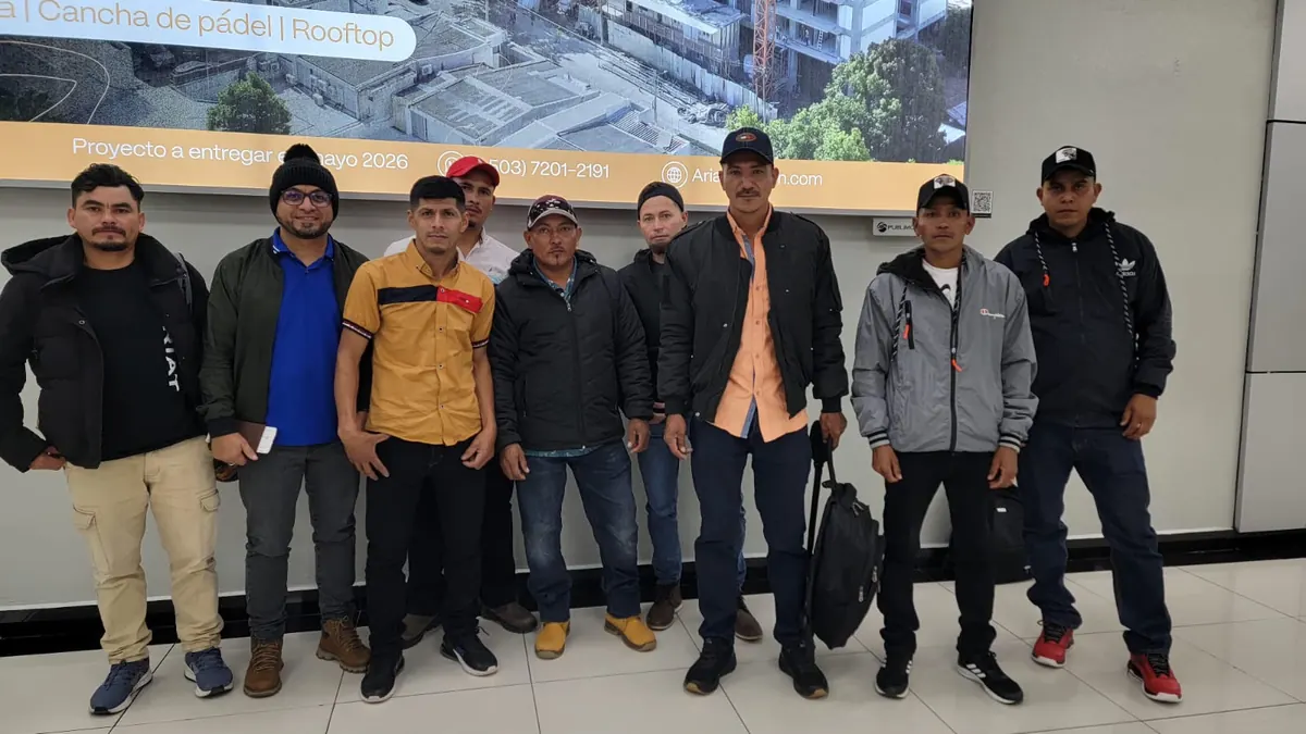 Workers departing Honduras